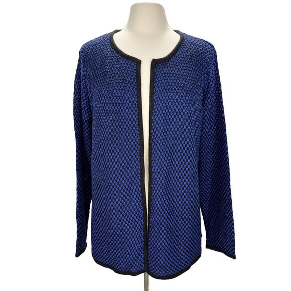 NWT ESMARA | Blue & Black Knit Open-Front Cardigan | Women's - Picture 1 of 12